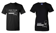 Pregnancy Announcement Shirt Set Baby Loading Dad To Be Funny Matching Tees