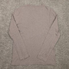 Mack Weldon Shirt Mens Large Brown Heather Henley Long Sleeve Pima Cotton Tee