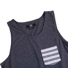 Crew Neck Pocket Men’s Solid Sleeveless Tank Top Comfortable Durable Style