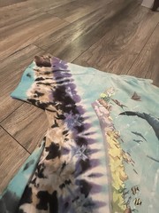 VINTAGE Liquid Blue Ocean Shirt XL Tie Dye All Over Print Nature Dolphin 1990