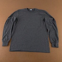 Port & Company Core Cotton Men’s Medium Charcoal Heather Long Sleeve T-Shirt New
