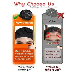 3 Packs Mesh Hair Net, Stretchy Elastic Hair Bonnet for Sleeping, No Marks & …