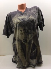 Wolves Wolf Pack T-Shirt Howling All Over 2 Sided Print Wilderness Tee Mens Sz L