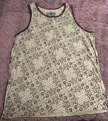 Quiksilver Mens Paisley Tank Top Size Small Cotton Green w/Brown – New