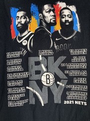 Brooklyn Nets 2021 Big Three Graphic T Shirt Kevin Durant Kyrie Irving Harden L