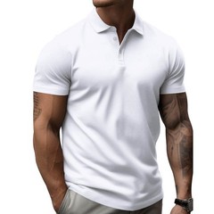 Men’s Casual Solid Polo Shirt Lightweight Quick-Dry Short-Sleeve Shirt Everyday