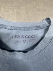 Life is Good Men’s Blue Give Blood Red Cross Graphic Crew Neck T-Shirt M