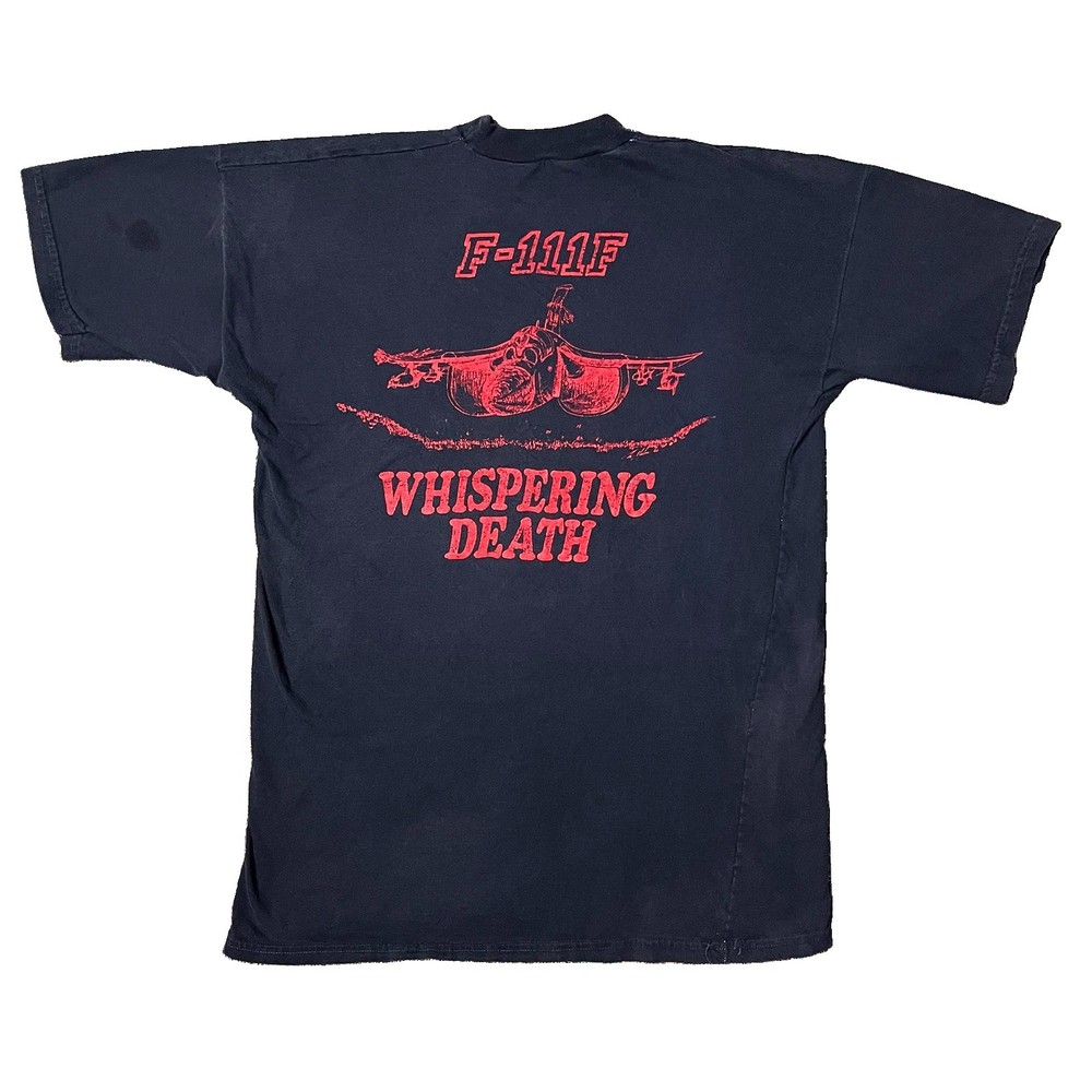 VTG F-111F Aardvark Whispering Death T Shirt USAF Air Force Jet Bomber Sm Medium