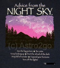 ADVICE FROM THE NIGHT SKY-Astronomy Space Stars Science Glow T Shirt S-2XL NEW!