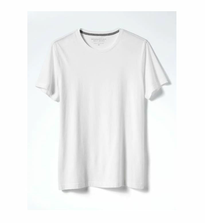 New Men’s Tall Size Banana Republic White Soft Wash Crew Neck T-Shirt NWOT – MT