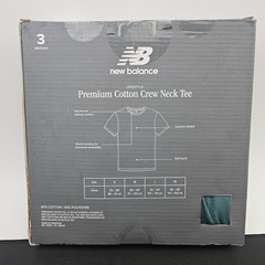 New Balance Mens Size Med Premium Cotton Crew Neck Tee 3 Pack White Grey Green