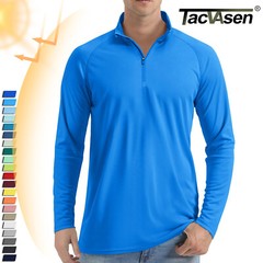 UPF50+ Men’s Sun Protection UV Shirts 1/4 Zip Long Sleeve Performance Golf Tops