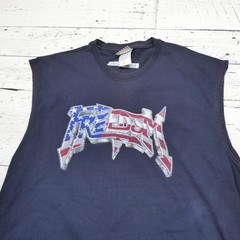 Sonoma Jean Company Shirt Adult XL Blue Sleeveless Freedom USA Flag Graphic