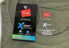 Lot Of 2 Hanes Mens Ultimate X-Temp T-Shirt Size L Crew Neck Short Sleeve Green