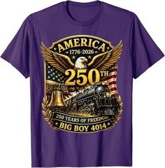 Big Boy 4014 Train USA 250th Anniversary Patriotic American T-Shirt