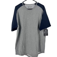 BYLT Basics Men XL Drop Cut Lux Shirt Heather Grey Navy Raglan Athletic NWT