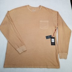 RVCA VA Tan Long Sleeve Chest Pocket Pigment Dye Pullover T-Shirt Men’s Size XXL