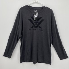 Vortex Men’s Long Sleeve Crew Neck Shirt Core Logo Charcoal Gray Size XL