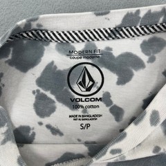 Volcom Mens Tie Dye Graphic T-Shirt Modern Fit Blue Grey White Small