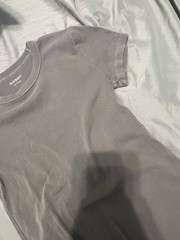 Old Navy Men’s Gray Cotton Knit Ribbed Crew Neck Short Sleeve T-Shirt Size S