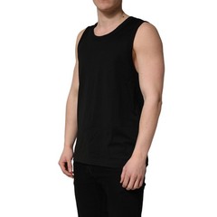DOLCE & GABBANA T-shirt Black Cotton Sleeveless Men Tank Top IT46/US36/S 300usd