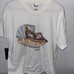 Vintage Cat T-Shirt W’s Large Hawaii 90s Do Not Disturb Wild Side Rare