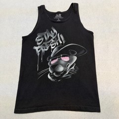 Pink Panther Stay Fresh Graphic Tank Top Mens Small Black 2013 Streetwear Skater