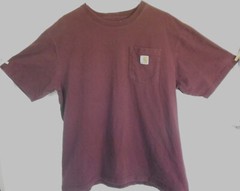 Men L Carhartt T-Shirt Short Sleeve Chest Pocket 100% Cotton Machine Wash