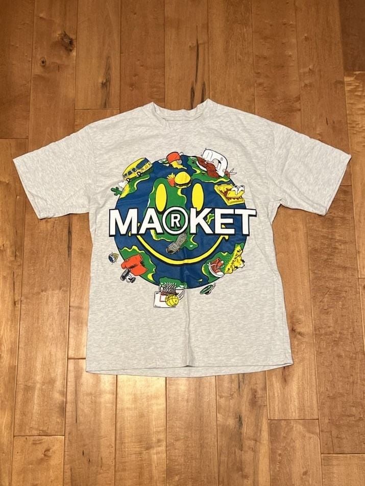 Chinatown Market World Graphic Beige Shirt – New – Mens Size M – Ships Free