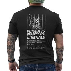 Prison is Perfect for Liberals – Anti Liberal Quote Statue of Liberty ON BACK