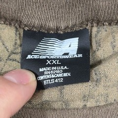 Vintage Ace Sportswear Trebark Camo Shirt XXL Single Stitch Tree Leaf Camouflage