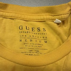 GUESS Embossed Triangle T-shirt Gold Color 100% Cotton Size M Men