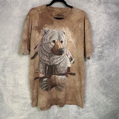 The Mountain Spirit Bear Graphic T-Shirt Mens sz XL Brown 2013 Christy Grandjean
