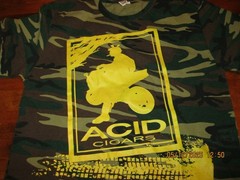 NWOT ACID Cigars Tobacco Camouflage Army Camo Green Dirt Bike T Shirt Mens MED