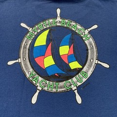 Vintage 80s Myrtle Beach Yacht Club Shirt Size M Single Stitch Sail Boat Ocean