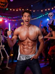 Men 3D Muscle Printed T-Shirt Funny Short Sleeve Six Pack Abs Shirt Casual Gr…