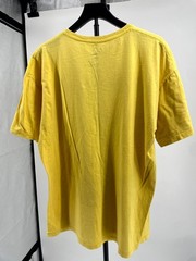 Champion T-Shirt Mens 1XL Yellow Spellout Logo Cotton Drop Shoulder Casual Wear