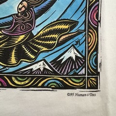 Vintage Human-i-Tees T Shirt World Peace Single Stitch XL White 90s Y2K Original