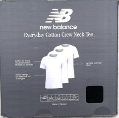 New Balance Men’s Crew Neck T-Shirt SZ Small 3-Pk Cotton Blend Blue Gray Black