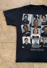 Vintage SONS of ANARCHY Mug Shot T-shirt Men’s Large Black Graphic Tee Shirt