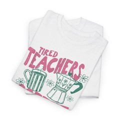 Vintage Preppy Tired Teachers Coffee Club T-Shirt