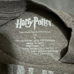 Harry Potter Men’s Gray Hogwarts Graphic Logo T-Shirt Crew Neck Short Sleeve S