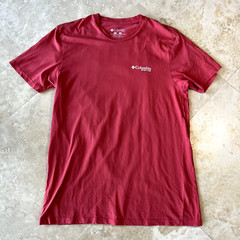 Columbia PFG Mens Shirt Large Red North Carolina Cotton Fishing Outdoor
