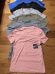 HUGE LOT 10 ALGO TOMMY JOHN BANANA REP MEN T SHIRTS SS MULTICOLOR S SMALL NWT