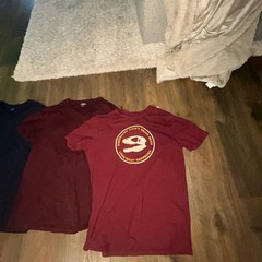 Set of Graphic T-Shirts in Black, Blue, and Red