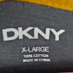 Vintage DKNY Men Shirt XL Gray Stripe Pullover Long Sleeve Tshirt EUC