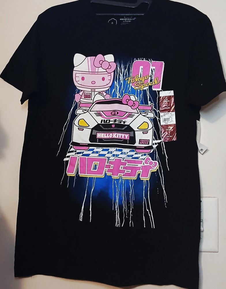 Hello Kitty Tokyo Speed T Shirt Mens Small NWT JDM Racing Graphic Black