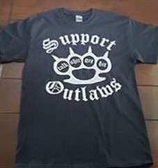 Get Hit Support your local Outlaws Biker Motorcycle MC tee t shirt tee outlaw