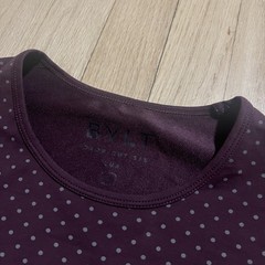 BYLT Drop Cut SS Lux T Shirt Mens Large Purple Polka Dot Stretch Performance