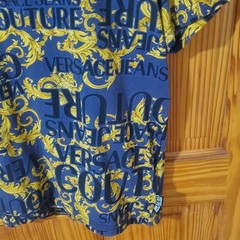 VERSACE JEANS COUTURE T-shirt Mens Baroque Logo All-Over Short Sleeve Size S